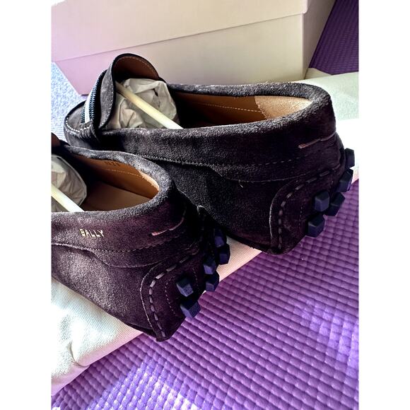 $678 Bally Loafers Men Size US 10 NEW in Brown Suede Kansan Ebano 21 Calf Suede - Picture 6 of 8